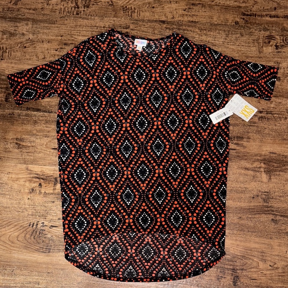 Black and Red Patterned Shirt LuLaRoe Irma new with tags